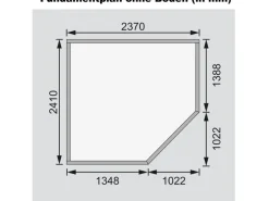 Holz-Gartenhaus Unbehandelt 238 cm x 242 cm*Karibu