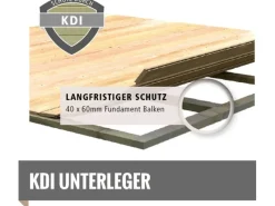 Holz-Gartenhaus Unbehandelt 238 cm x 242 cm*Karibu