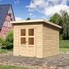 Kinder Karibu Kaminholzregale|Kinder-Gartengeräte|Holz-Gartenhaus Neuenburg 2 Natur 208 cm x 210 cm