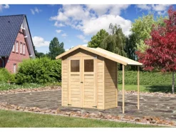 Karibu Gartenlauben|Holz-Gartenhaus Orsa Naturbelassen Satteldach 177 cm x 89,5 cm