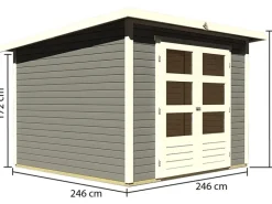 Karibu Gartenlauben|Holz-Gartenhaus Sitten 4 : 242 cm x 242 cm