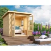 Holz-Gartenhaus Sitten Natur Pultdach Unbehandelt 182 cm x 182 cm*Karibu Discount