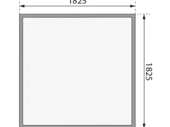 Holz-Gartenhaus Sitten Natur Pultdach Unbehandelt 182 cm x 182 cm*Karibu Discount