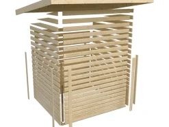 Holz-Gartenhaus Sitten Natur Pultdach Unbehandelt 182 cm x 182 cm*Karibu Discount