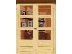 Karibu Gartenlauben|Holz-Gartenhaus Sitten Natur Pultdach Unbehandelt 242 cm x 182 cm