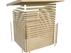 Karibu Gartenlauben|Holz-Gartenhaus Sitten Natur Pultdach Unbehandelt 242 cm x 182 cm