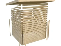 Kinder Karibu Kinder-Gartengeräte|Holz-Gartenhaus Sölve Natur Flachdach Unbehandelt 298 cm x 213 cm