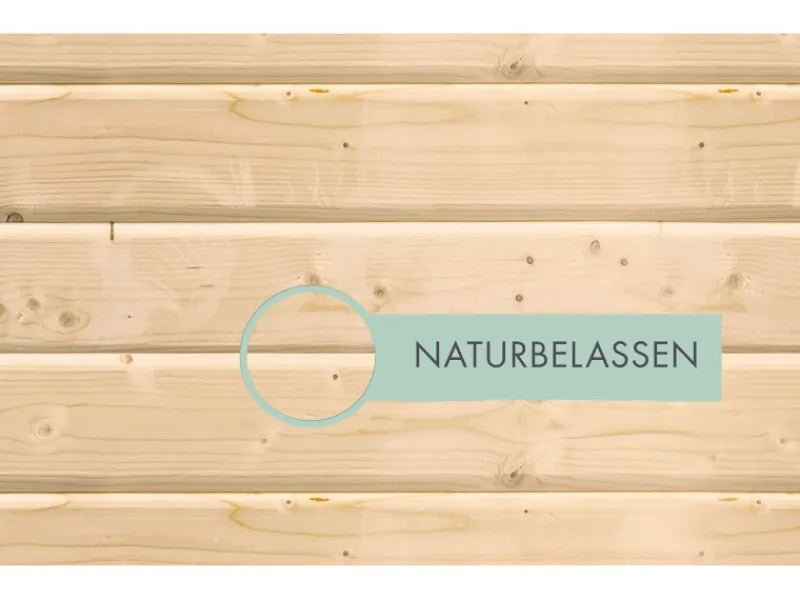 Holz-Gartenhaus Tessin 2 Natur 300 x 300 cm inkl. Boden und Dachschindeln*Karibu Hot