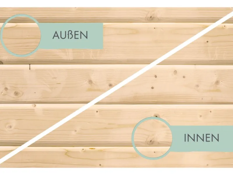 Holz-Gartenhaus Tessin 2 Natur 300 x 300 cm inkl. Boden und Dachschindeln*Karibu Hot