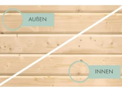 Holz-Gartenhaus Tyka Natur Satteldach Unbehandelt 240 cm x 240 cm*Karibu