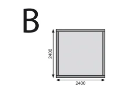 Holz-Gartenhaus Tyka Natur Satteldach Unbehandelt 240 cm x 240 cm*Karibu
