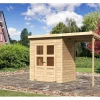 Karibu Pavillons|Holz-Gartenhaus Vellinge Natur Pultdach Unbehandelt 178 cm x 122 cm