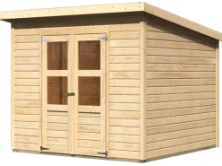 Karibu Gartenlauben|Holz-Gartenhaus Vellinge Natur Unbehandelt 238 cm x 240 cm