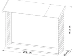 Kaminholzunterstand 2 Naturbelassen 183,8 x 226,2 x 60,4 cm*Karibu Outlet