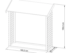 Kaminholzunterstand 1,5 Naturbelassen 184,4 x 165,2 x 60,4 cm*Karibu Sale
