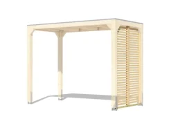 Lamellenwand für Fyrkant Pavillon 227 x 135,5 x 1,8 cm Natur*Karibu Discount