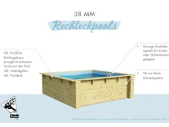 Karibu Aufstellpools|Massivholzpool Pool Minipool Kesseldruckimprägniert 78 x 192,1 x 192,1 cm