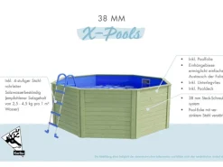 Massivholzpool Pool Modell 0 X Kesseldruckimprägniert 121,1x 309 x 309 cm*Karibu Sale