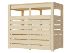 Karibu Mülltonnenboxen|Mülltonnenunterstand 2 mit Hochbeet Naturbelassen