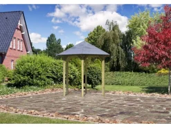 Karibu Pavillons|Pavillon Alicante kesseldruckimprägniert 235 cm x 208 cm x 280 cm