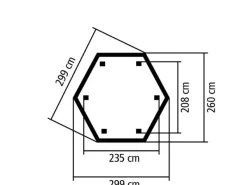 Karibu Pavillons|Pavillon Alicante kesseldruckimprägniert 235 cm x 208 cm x 280 cm
