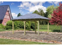 Karibu Pavillons|Poolüberdachung|Pavillon Bever 4 kesseldruckimprägniert 429 cm x 289 cm x 296 cm