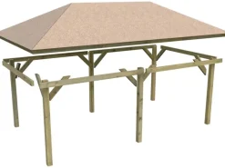 Karibu Pavillons|Poolüberdachung|Pavillon Bever 4 kesseldruckimprägniert 429 cm x 289 cm x 296 cm