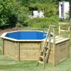 Karibu Aufstellpools|Pool 1 Set B inkl. Skimmer mit Sonnenterrasse