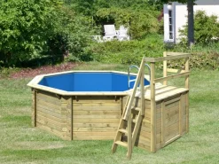 Karibu Aufstellpools|Pool 1 Set B inkl. Skimmer mit Sonnenterrasse