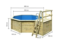 Karibu Aufstellpools|Pool 1 Set B inkl. Skimmer mit Sonnenterrasse