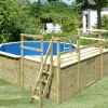 Karibu Aufstellpools|Pool 2 Set D inkl. Filteranlage Skimmer mit drei Sonnenterrassen
