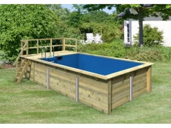 Karibu Aufstellpools|Pool Gr. 3 inkl. Terrasse KDI Innenhülle Blau