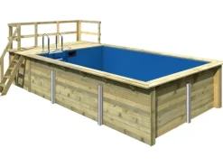 Karibu Aufstellpools|Pool Gr. 3 inkl. Terrasse KDI Innenhülle Blau
