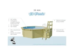Karibu Aufstellpools|Pool Modell 4 Set inkl. Filteranlage Skimmer