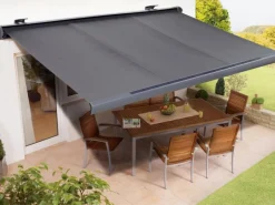 OBI Markisen|Kassettenmarkise Maraca 3 m x 2 m Anthrazit Solarbetrieben