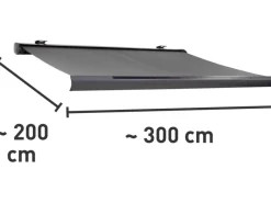 OBI Markisen|Kassettenmarkise Maraca 3 m x 2 m Anthrazit Solarbetrieben