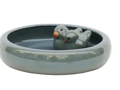 Gartenbrunnen|Keramik Vogeltränke 002 glasiert (Ø x H) 34,5 x 8 cm