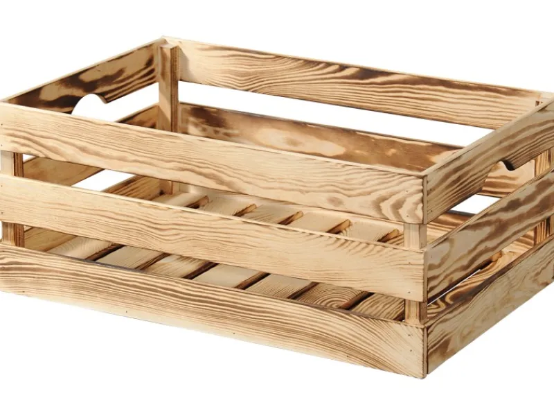 Kesper Universalboxen|Holzkiste Kiefer geflammt 54 l