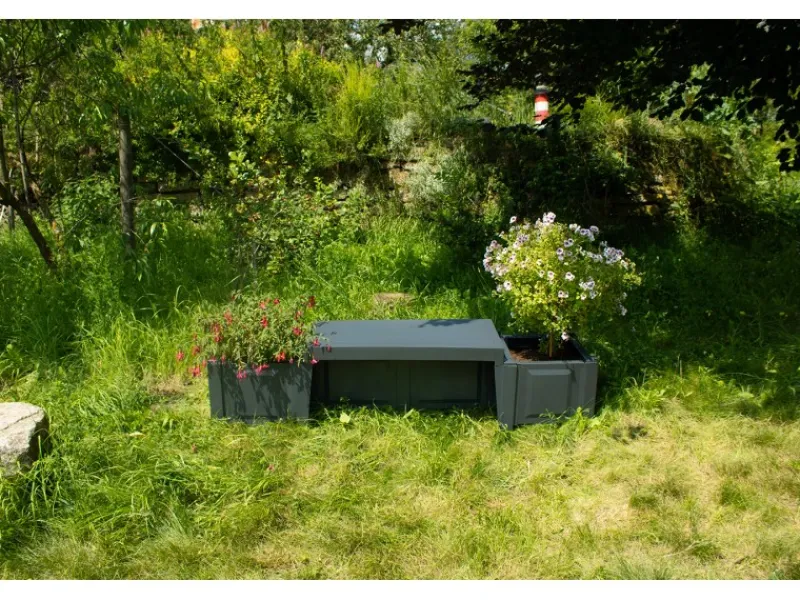 KHW Gartenbänke|Gartenbank Berlin mit Pflanzkästen