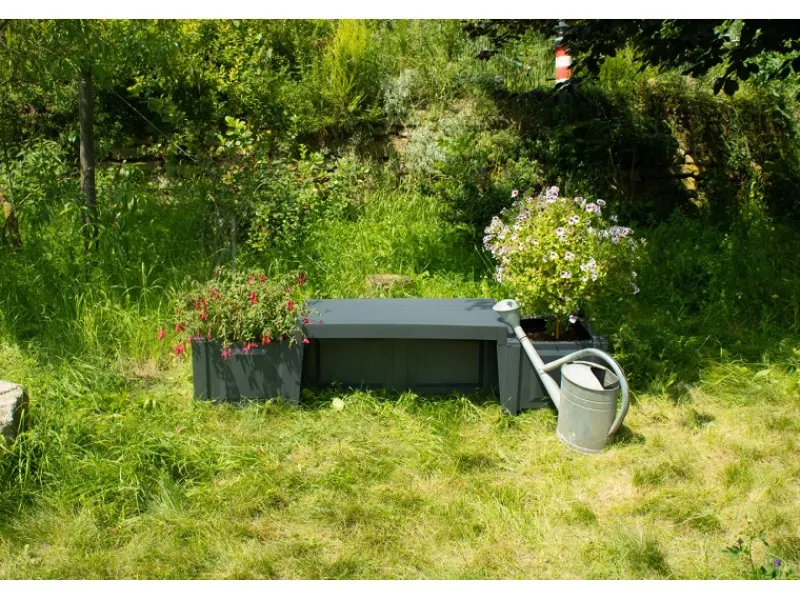 KHW Gartenbänke|Gartenbank Berlin mit Pflanzkästen