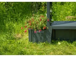 KHW Gartenbänke|Gartenbank Brüssel mit Rundbogen und Pflanzkästen