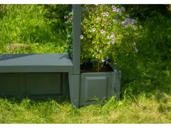 KHW Gartenbänke|Gartenbank Brüssel mit Rundbogen und Pflanzkästen