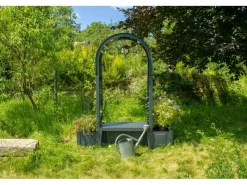 KHW Gartenbänke|Gartenbank Brüssel mit Rundbogen und Pflanzkästen