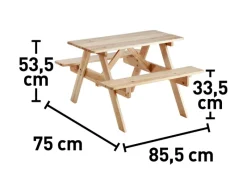 Kinder Gartenmöbel Für Kinder|Kinder-Bierzeltgarnitur Talara FSC-Tannenholz Natur