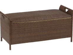 Auflagenboxen|Kissenbox Davenport Braun 49 cm x 108 cm x 46 cm