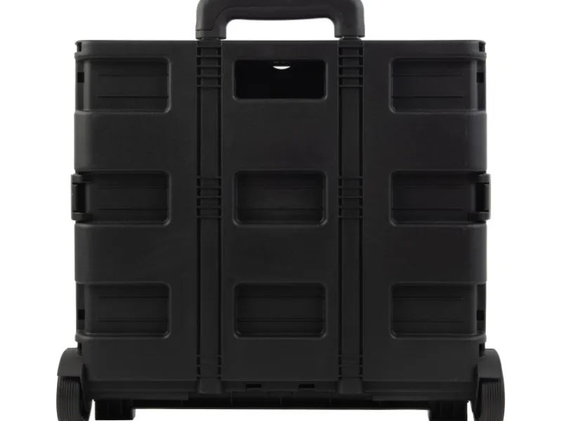 Auflagenboxen|Klappbarer Trolley Aluminium Schwarz 25 l