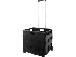 Auflagenboxen|Klappbarer Trolley Aluminium Schwarz 25 l