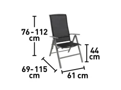 Klappsessel Vigo mit verstellbarer Rückenlehne aus Textilen* Hot