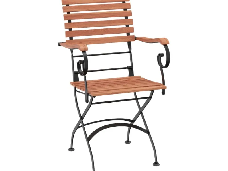 Klappstuhl Montgomery Eisen Akazie Geölt FSC 88 cm x 56 cm x 54 cm Schwarz* Discount