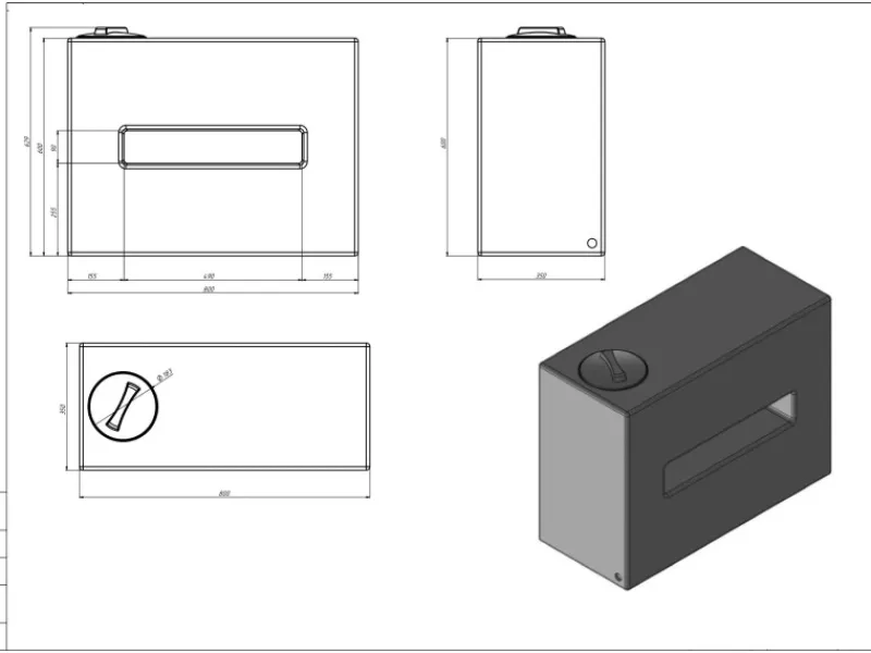 KMND Regenwasser-Nutzung|150L Rechteckig Trinkwasser Wassertank V